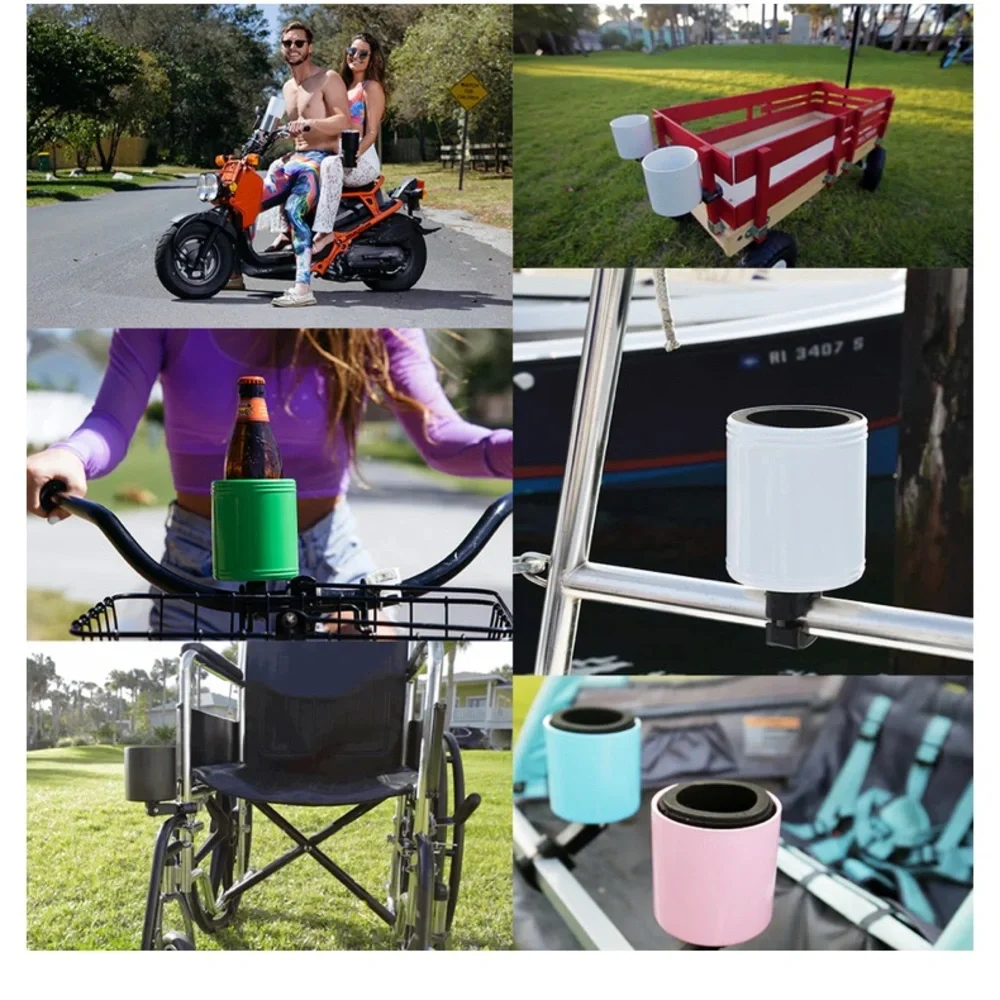 The Kroozie Deluxe Blue Cup Holder For Bikes Wheelchairs Golf Cart Boat